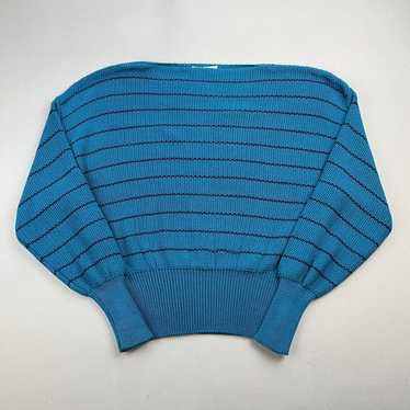 Vintage Vintage Striped Sweater Small Blue Knit J… - image 1