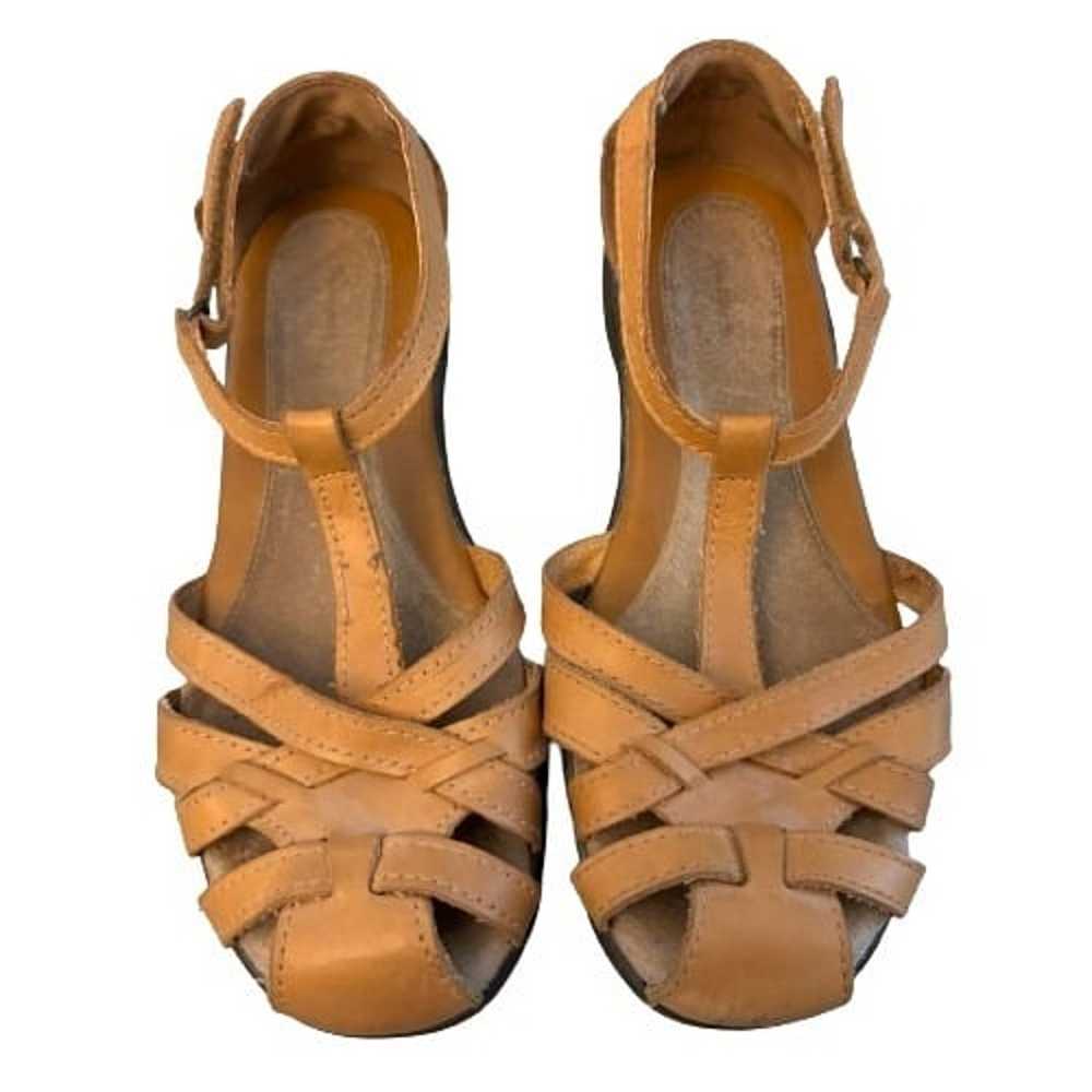 Thom Mcan Tan Leather Strappy Sandals 1.5" Heel W… - image 1