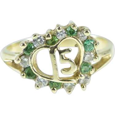 14K 15 Fifteen Quinceanera Birthday CZ Heart Ring 