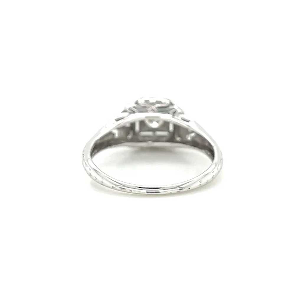 Art Deco 18K White Gold .12ct Transitional Cut Di… - image 6