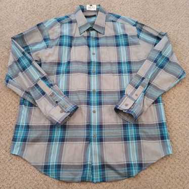 Vintage Kenneth Roberts Shirt Mens XL Blue Gray P… - image 1