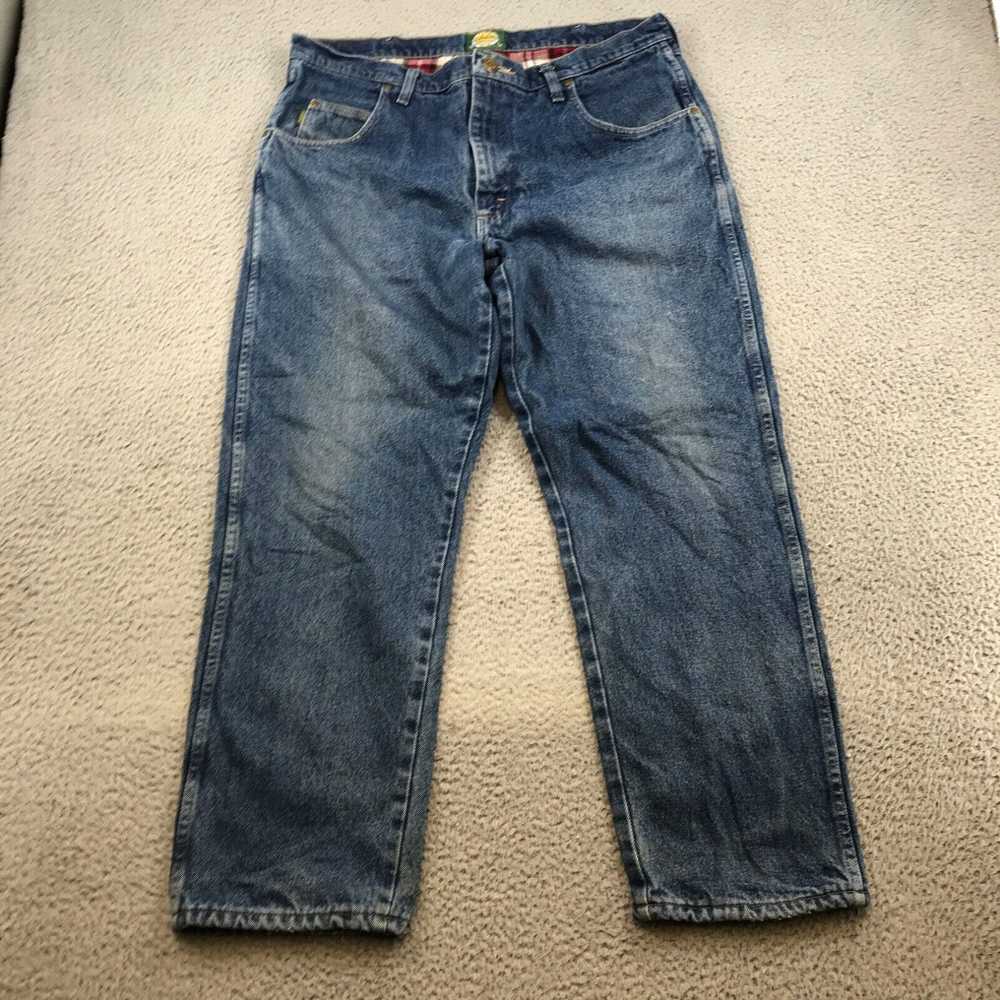 Vintage Cabelas Jeans Adult 38x30 Blue Denim Flan… - image 1