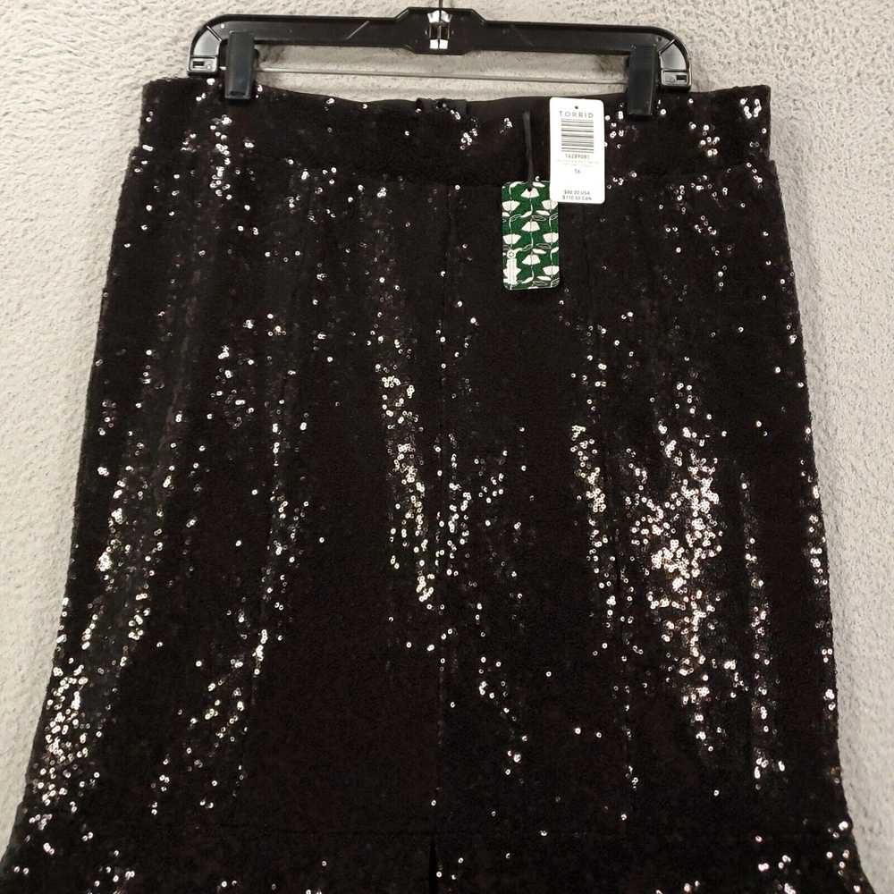 Torrid New Torrid Skirt Womens 16 Black Sequined … - image 3