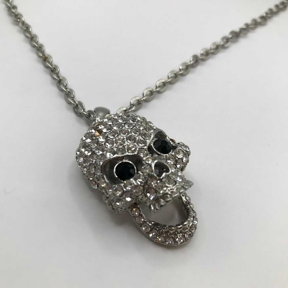Vintage Goth Style Skull Pendant with Movable Jaw - image 1