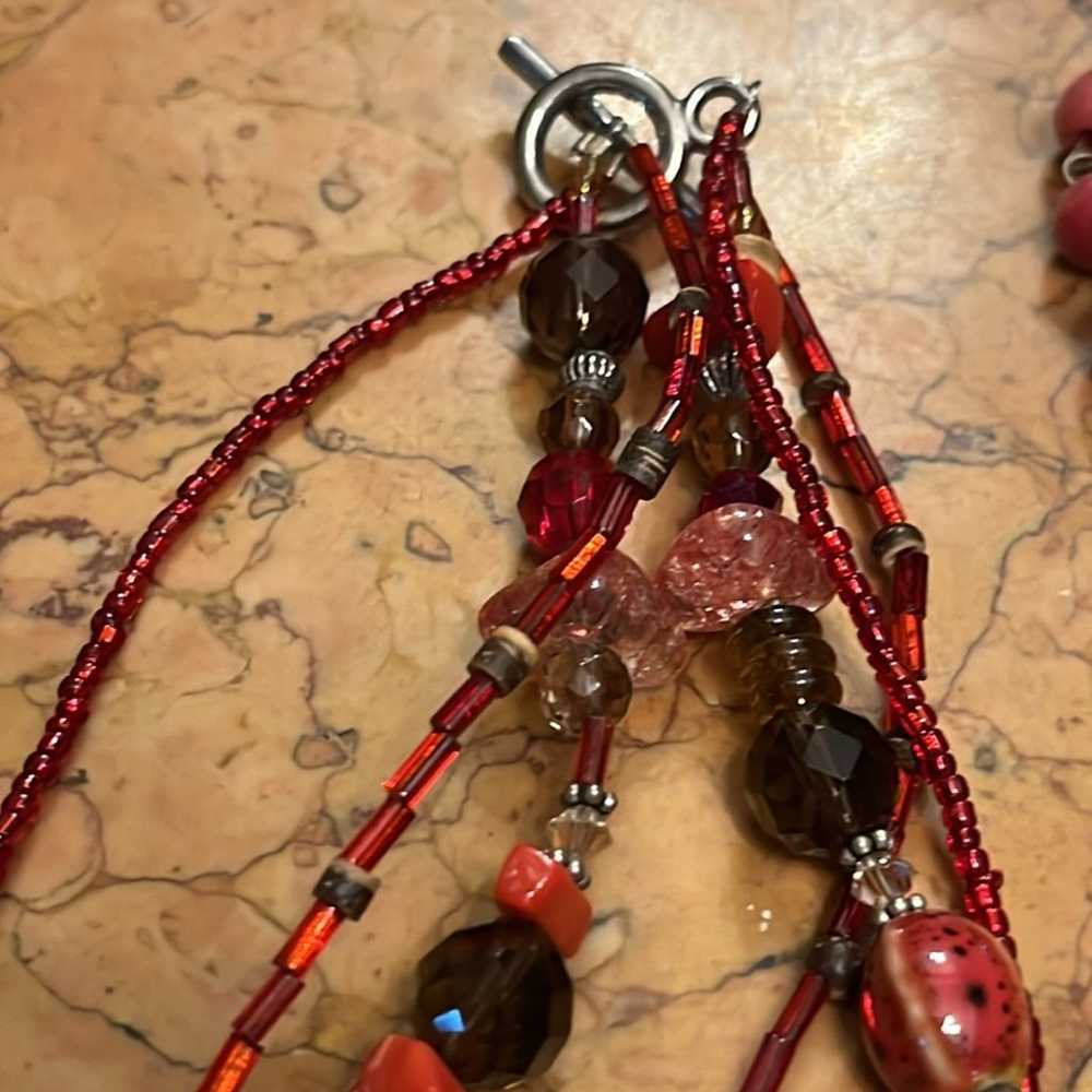 Bundle of four stone beaded necklaces - image 3