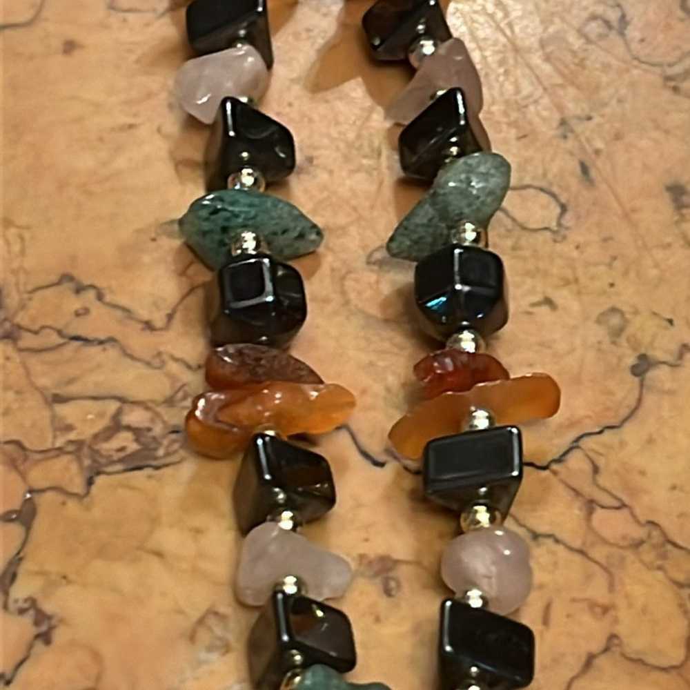 Bundle of four stone beaded necklaces - image 7