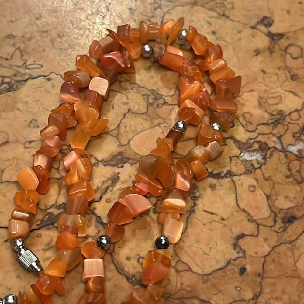 Bundle of four stone beaded necklaces - image 9