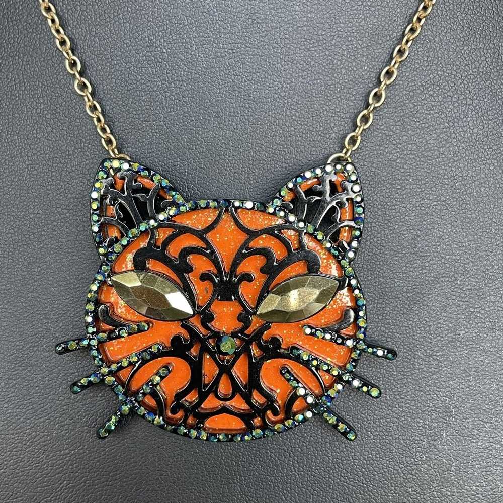 Betsey Johnson AB Crystal Rhinestone Large Kitty … - image 4