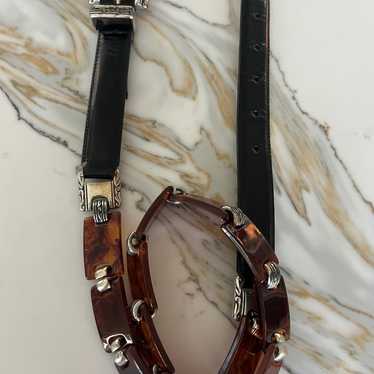 Belt vintage Brighton Black Leather belt with tor… - image 1