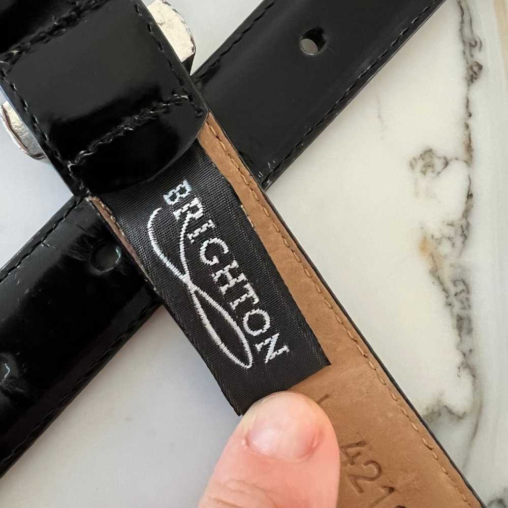 Belt vintage Brighton Black Leather belt with tor… - image 3