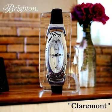 BRIGHTON Vintage "Claremont" Silver and Leather Wa