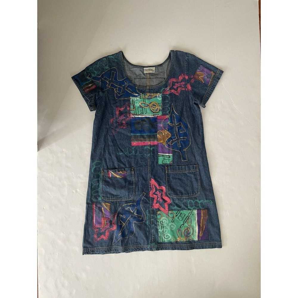 V.C. Torias Art to Wear Signed T-Shirt Dress S/M … - image 11