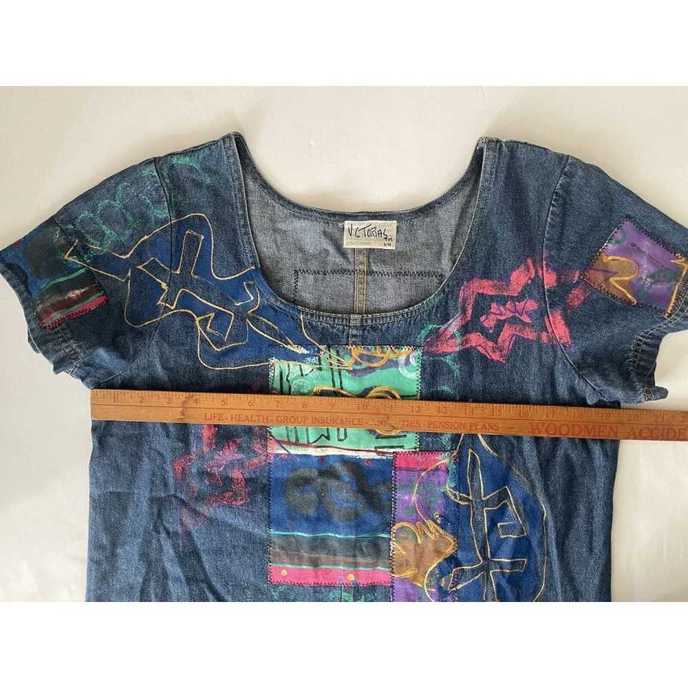 V.C. Torias Art to Wear Signed T-Shirt Dress S/M … - image 4