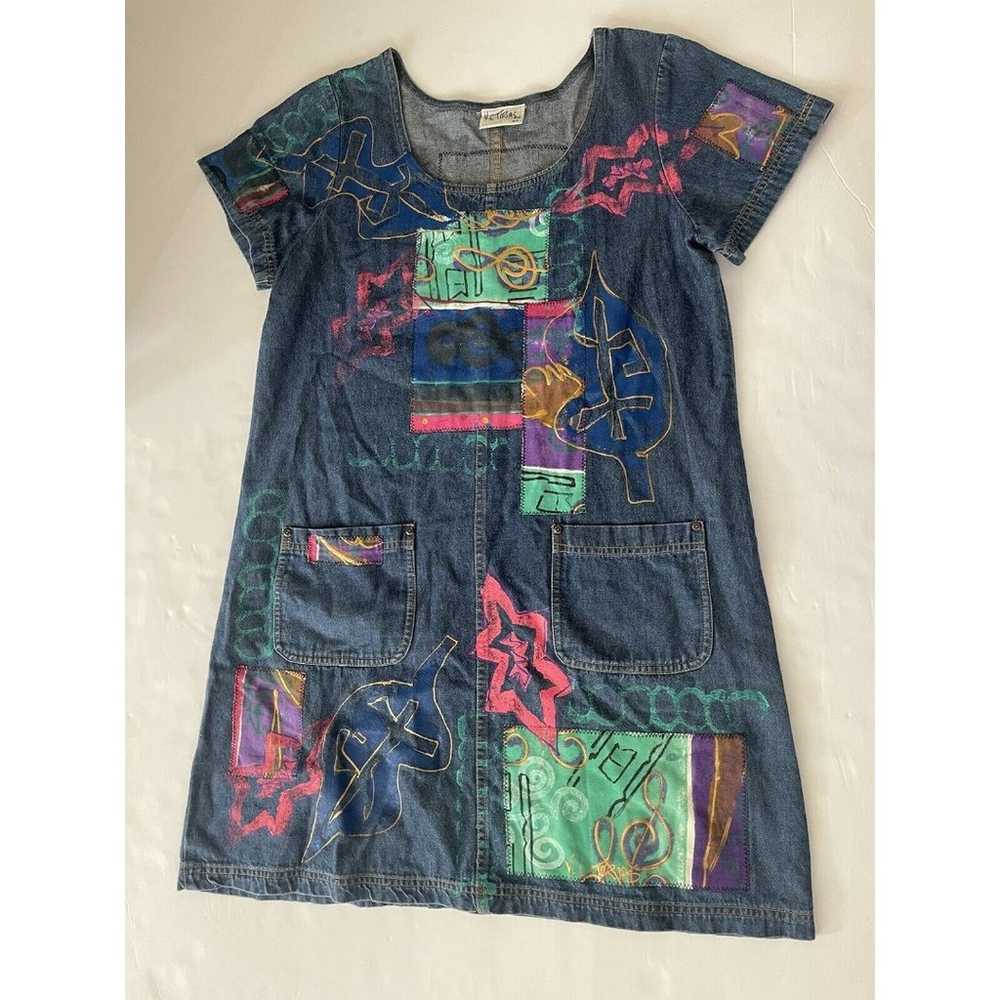V.C. Torias Art to Wear Signed T-Shirt Dress S/M … - image 9