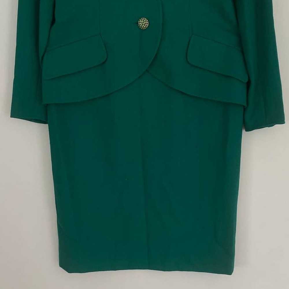 Vintage Carlisle 100% Wool Dress Green Midi Women… - image 5