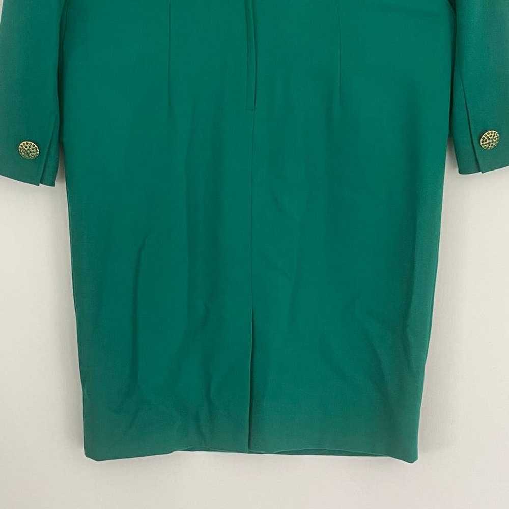 Vintage Carlisle 100% Wool Dress Green Midi Women… - image 7
