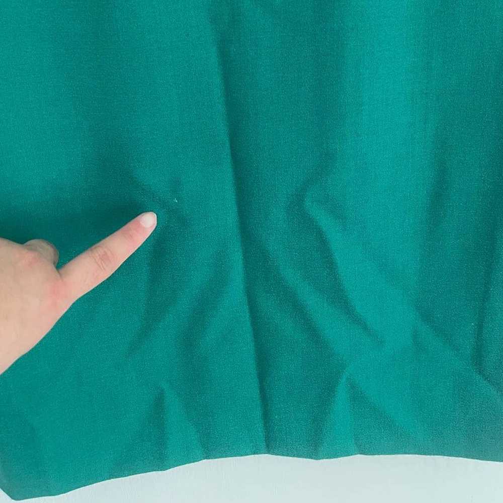 Vintage Carlisle 100% Wool Dress Green Midi Women… - image 8