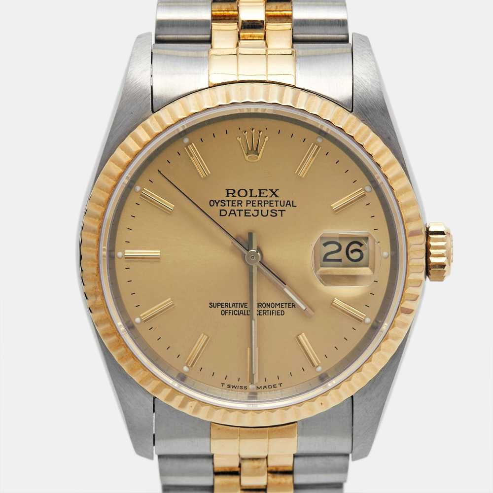 Rolex ROLEX Champagne 18k Yellow Gold Stainless S… - image 2