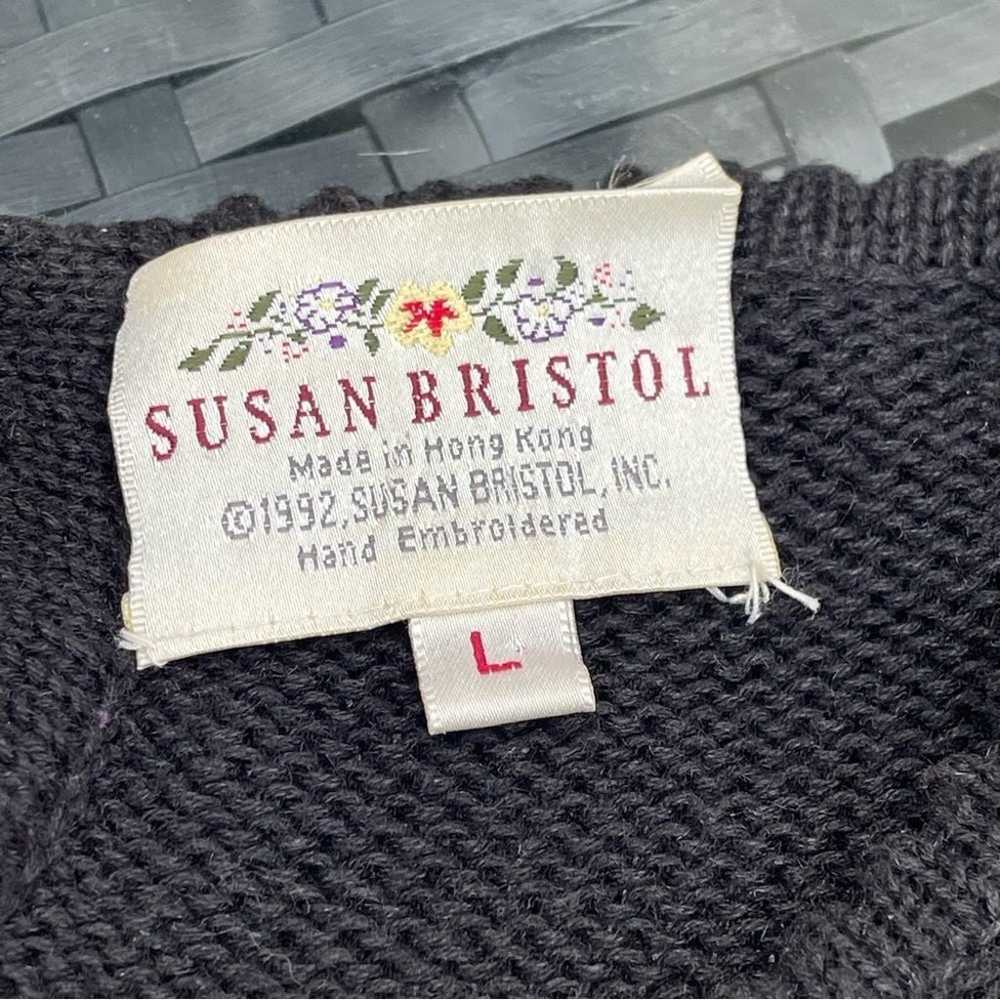 Vintage Susan Bristol hand Embroidered cotton ble… - image 3