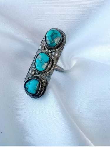triplet sterling silver 925 turquoise ring