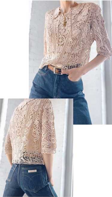 antique silk lace blouse
