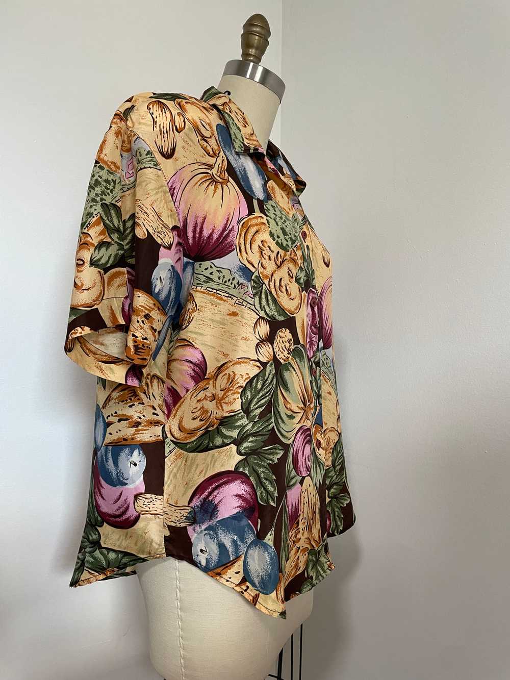 90s Notations Floral Blouse (Small) - image 4
