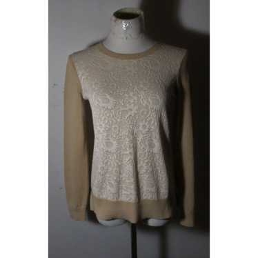 Loft Women's LOFT Ann Taylor Tan Long Sleeve Lace… - image 1