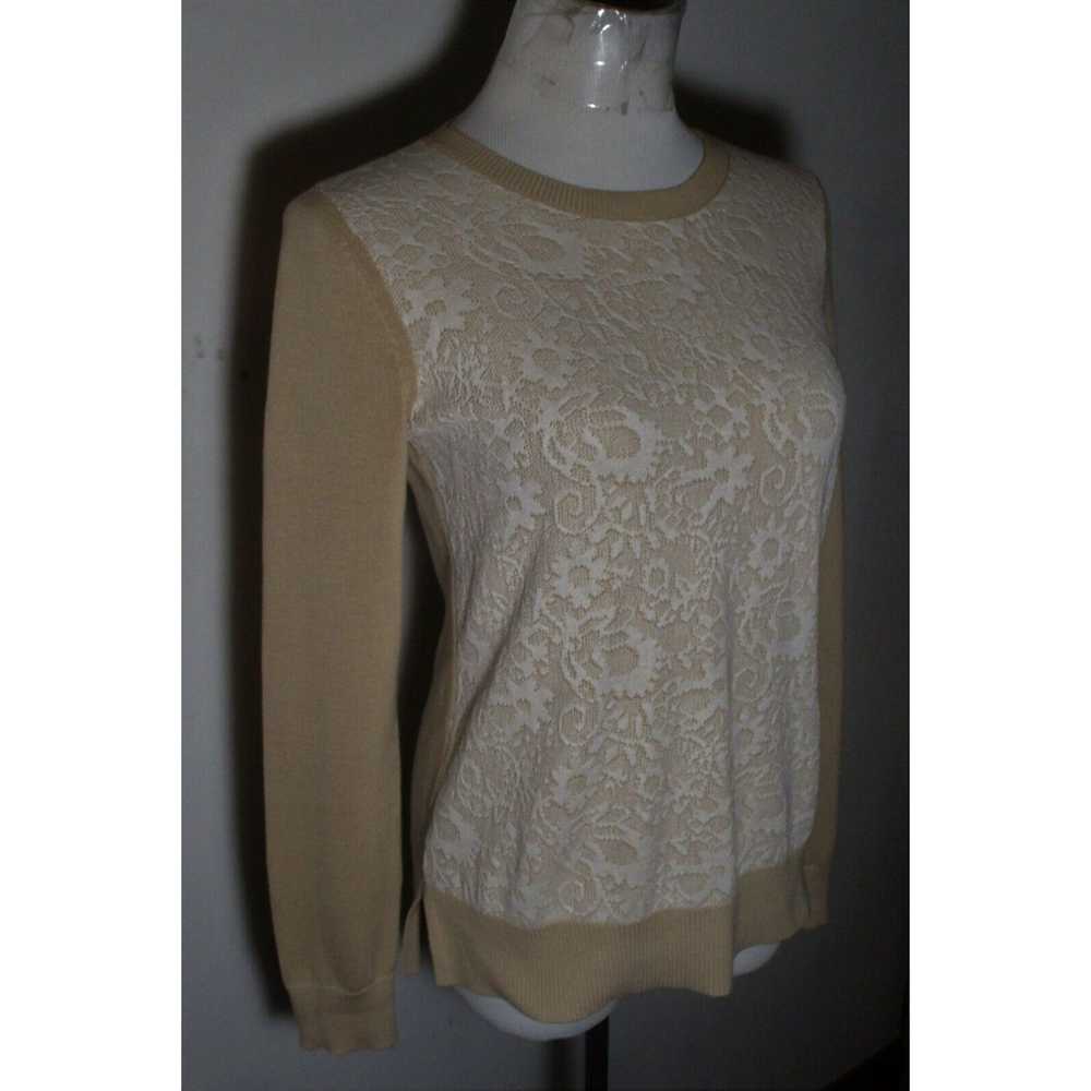 Loft Women's LOFT Ann Taylor Tan Long Sleeve Lace… - image 3