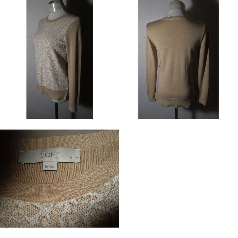 Loft Women's LOFT Ann Taylor Tan Long Sleeve Lace… - image 4