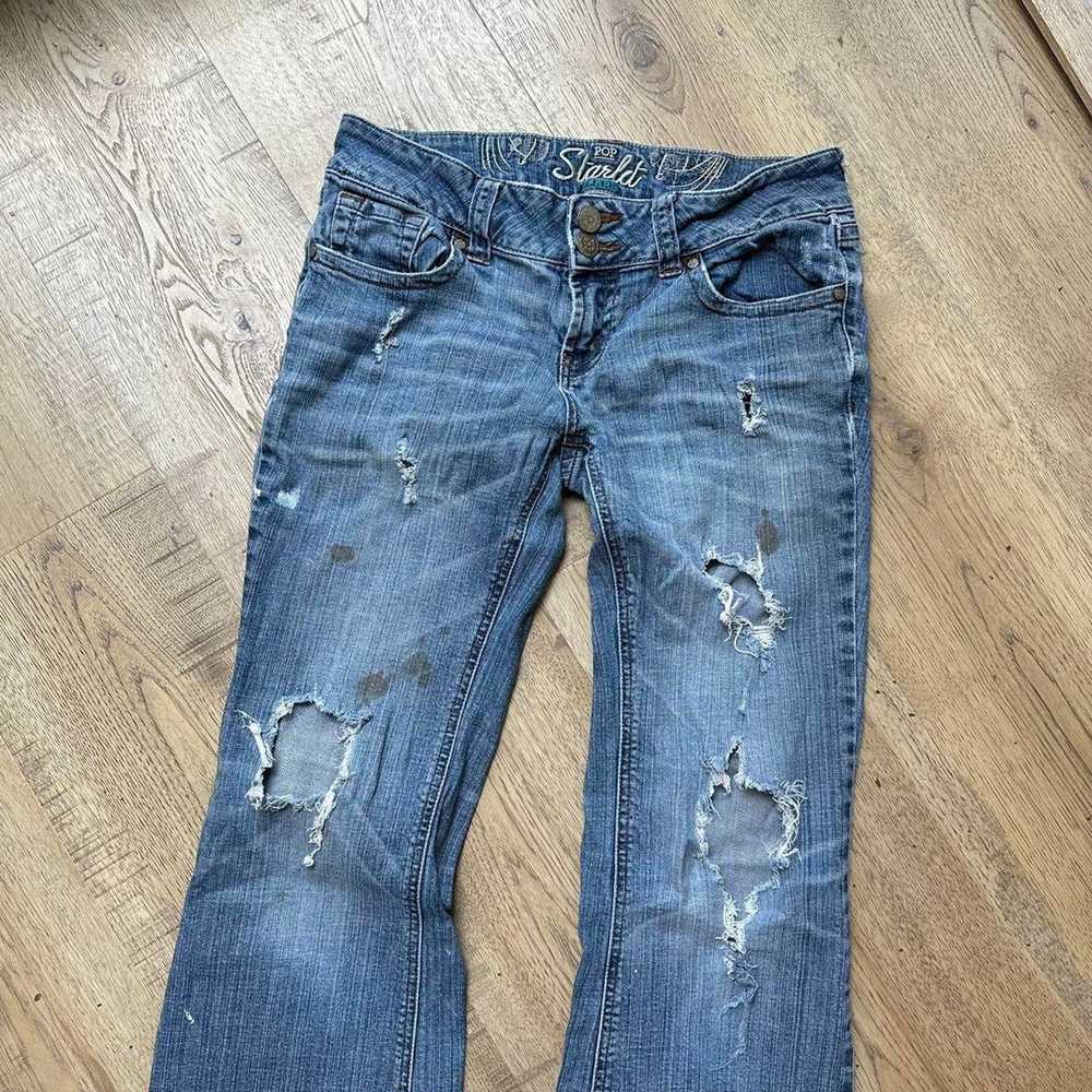 Vintage Vintage Y2K 00s Low Rise Thrashed Ripped … - image 4