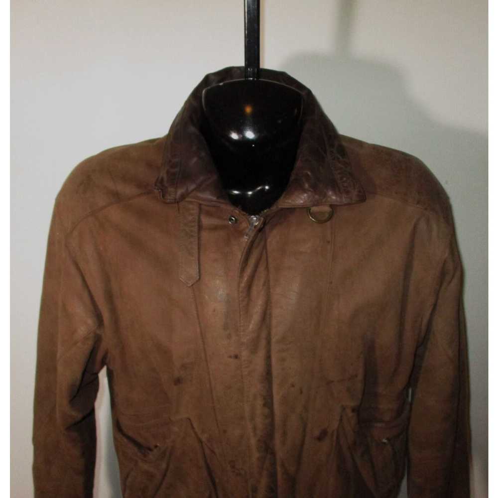 Vintage Men's STRATOJAC Brown Full Zip 100% Leath… - image 2