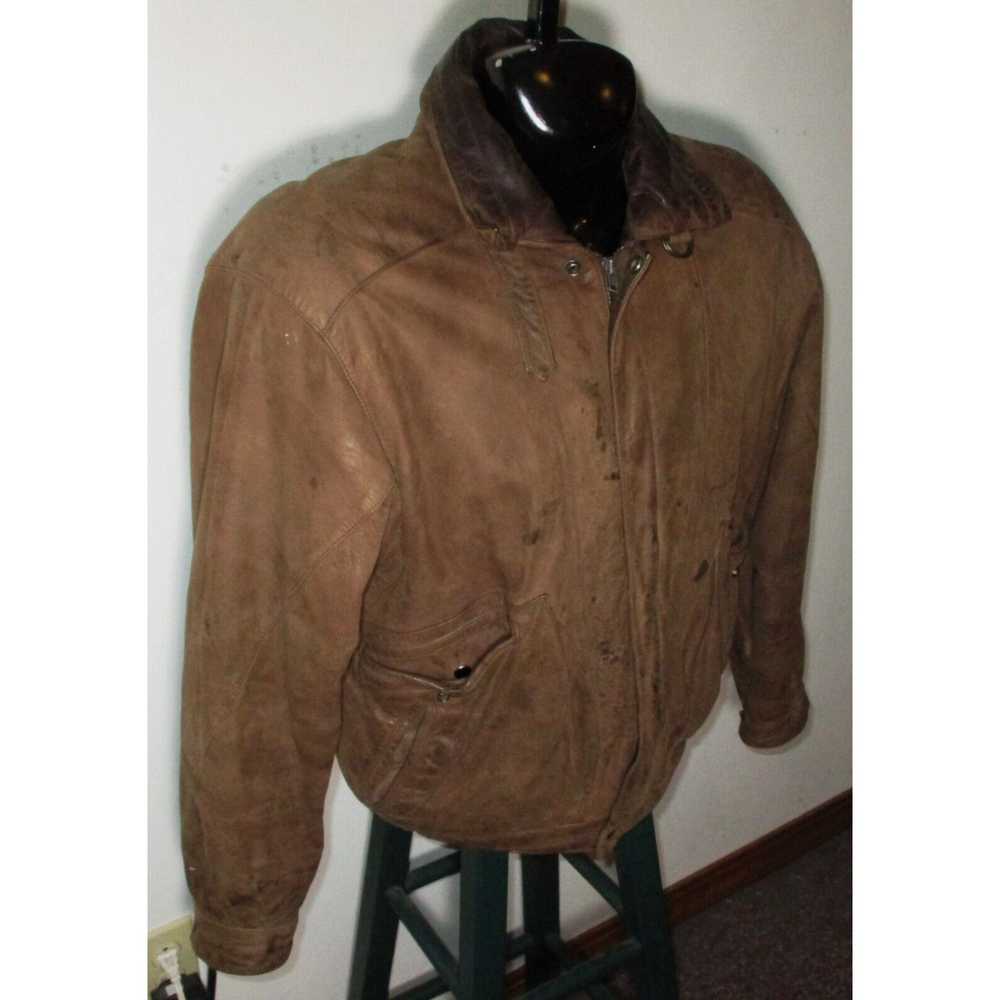 Vintage Men's STRATOJAC Brown Full Zip 100% Leath… - image 3