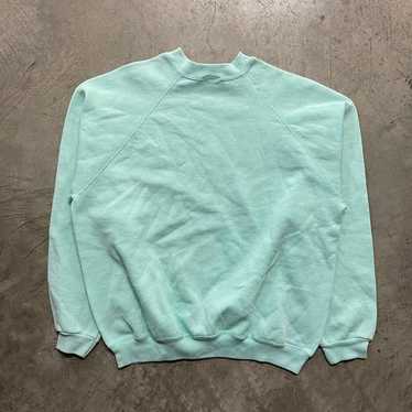 Vintage 1990s Tultex Blank Teal Sweatshirt Mens La