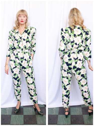 1990s Lily Floral Jumpsuit - M/L