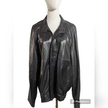 Bruno Magli Black Soft Leather Moto Jacket