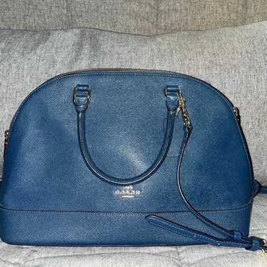 Coach navy blue leather shoulder bag purse - image 1