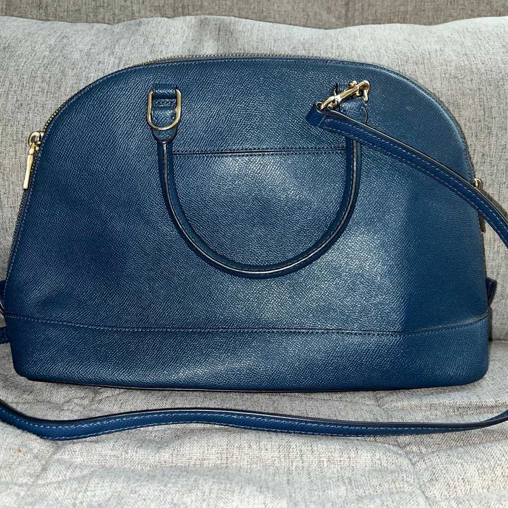 Coach navy blue leather shoulder bag purse - image 2