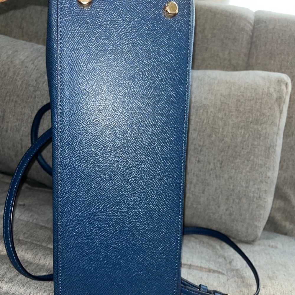 Coach navy blue leather shoulder bag purse - image 6