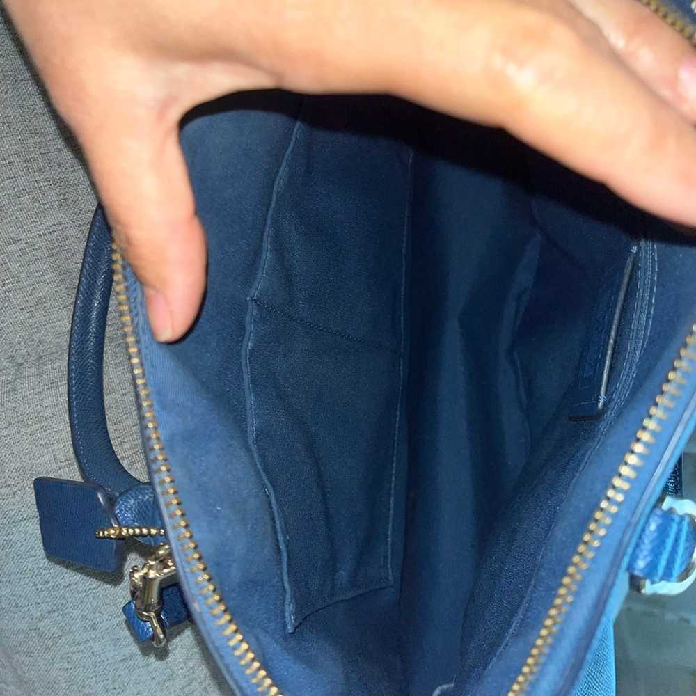 Coach navy blue leather shoulder bag purse - image 7