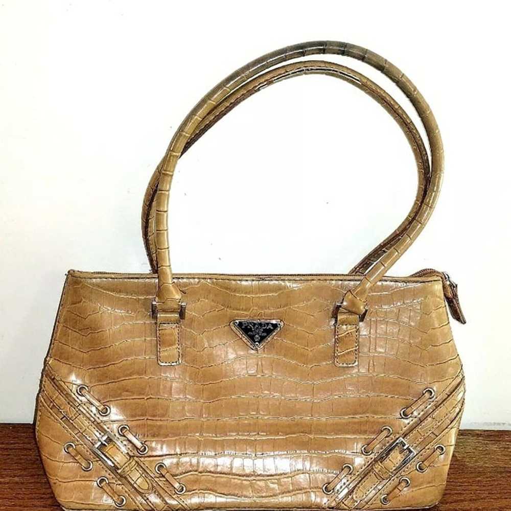 PRADA Authentic Light Brown Handbag Purse w/ 4 In… - image 2