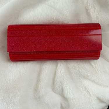 Red sparkly acrylic Women’s clutch purse - image 1