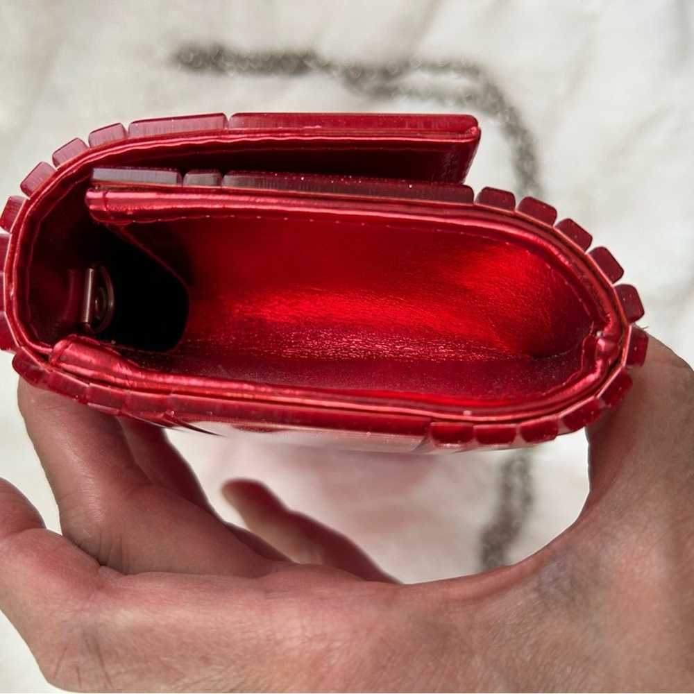 Red sparkly acrylic Women’s clutch purse - image 7