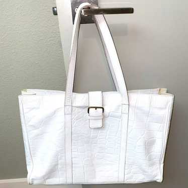 Vintage Abraham & Straus White Genuine Leather La… - image 1