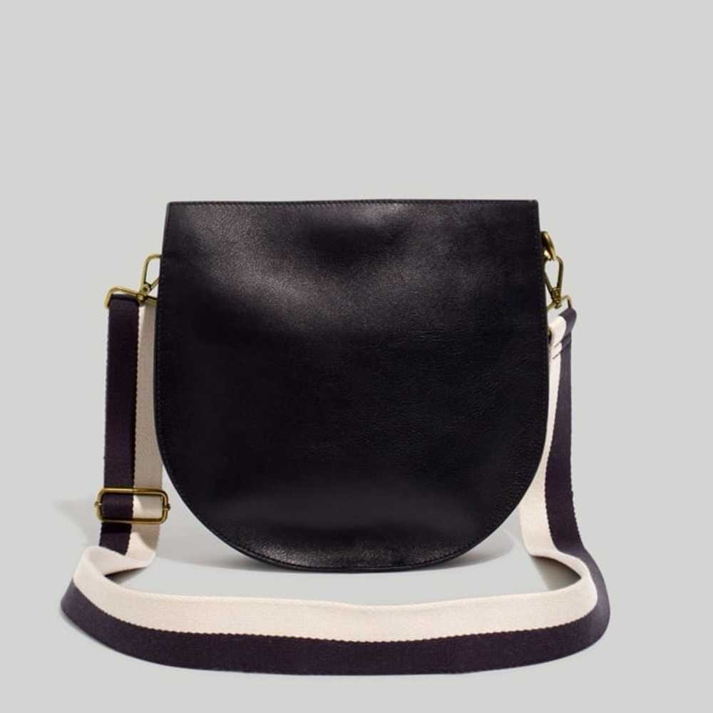 Madewell Womens Black Leather Two Tone Crossbody … - image 1