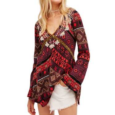 Free People World Traveler Pullover Sweater Embroi