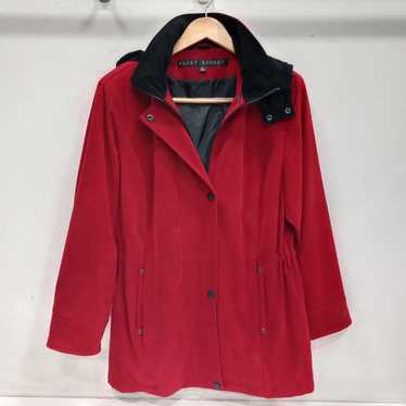 Fleet Street Pea Coat Style Red Hooded Jacket Siz… - image 1