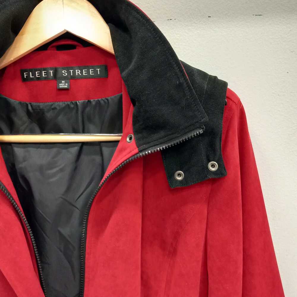 Fleet Street Pea Coat Style Red Hooded Jacket Siz… - image 3