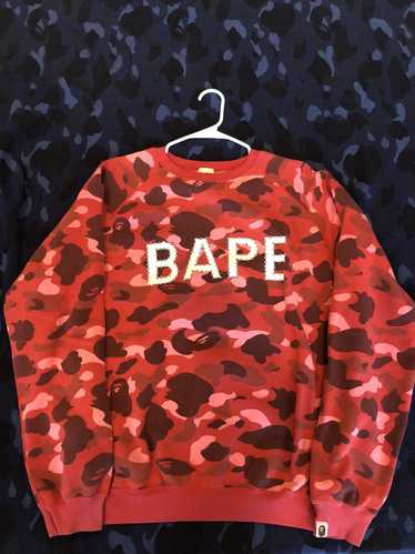 Bape BAPE X SWAROVSKI RED CAMO CREW NECK