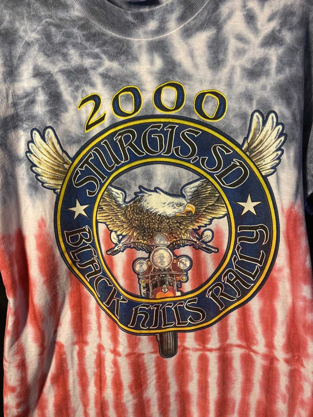 Hanes Vintage 2000 Sturgis Tye Dye Black Hills Gr… - image 2