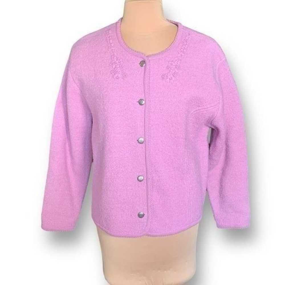 Vintage Pendleton Cardigan Sweater Pastel Lilac V… - image 10